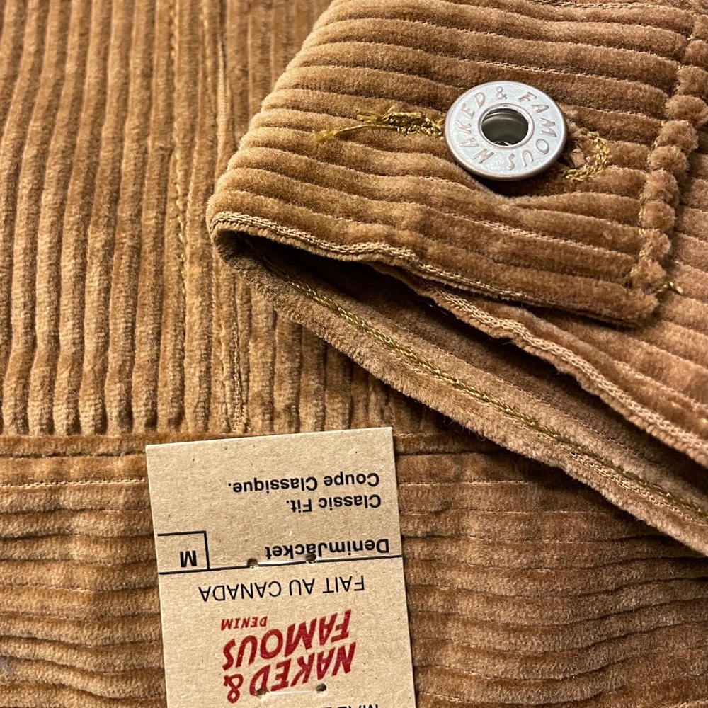 Naked & Famous brown corduroy jacket medium new